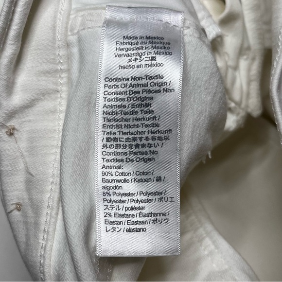 Madewell 10” High Rise Skinny Jeans 26 White Crop Raw Hem Button Front - Picture 14 of 16